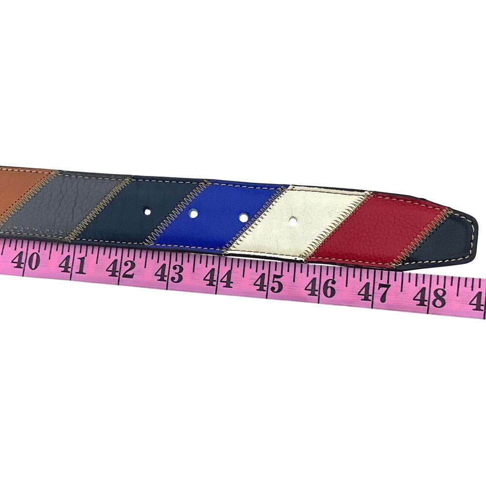 Vintage Firenze Rainbow Whimsy Patchwork Belt: Wh… - image 2